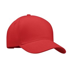 Obrázky: Červená päťpanelová čiapka, keprová bavlna