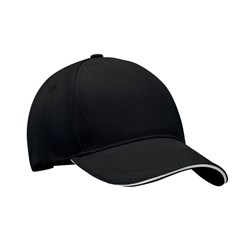 Obrázky: Čierno-biela päťpanelová čiapka, keprová bavlna