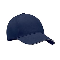 Obrázky: Modro-šedá päťpanelová čiapka, keprová bavlna