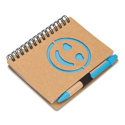 Obrázky: Poznámkový blok SMILE s perom, modrá