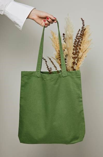 Obrázky: Zelená plátená taška VINGA, bavlna 350 g/m2, Obrázok 2