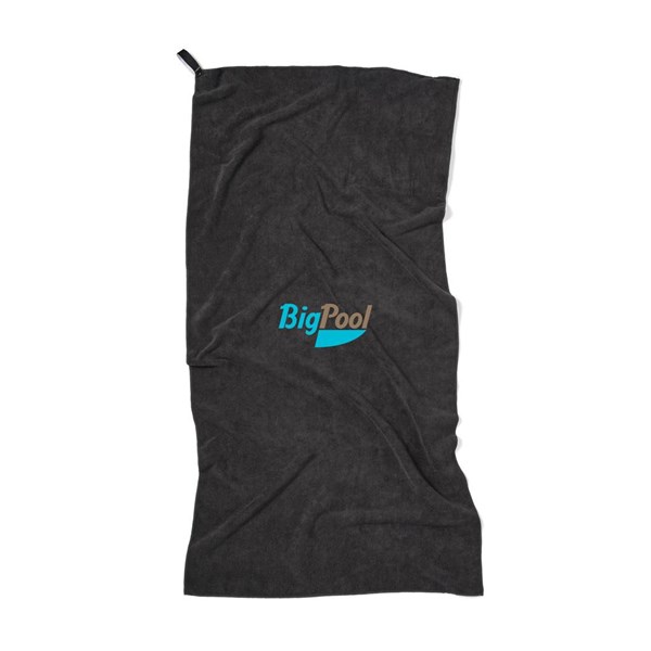 Obrázky: Čierny športový uterák VINGA z GRS RPET 140x70cm, Obrázok 3