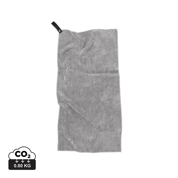 Obrázky: Šedý športový uterák VINGA z GRS RPET 40x80cm, Obrázok 12