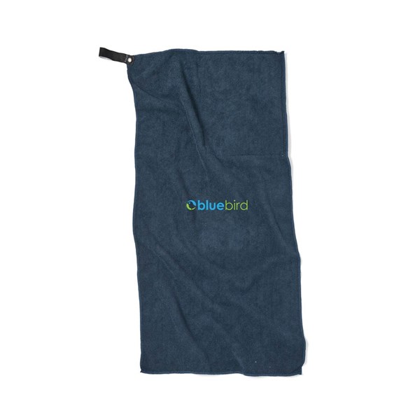 Obrázky: Modrý športový uterák VINGA z GRS RPET 40x80cm, Obrázok 4
