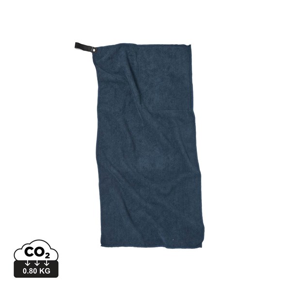 Obrázky: Modrý športový uterák VINGA z GRS RPET 40x80cm, Obrázok 10