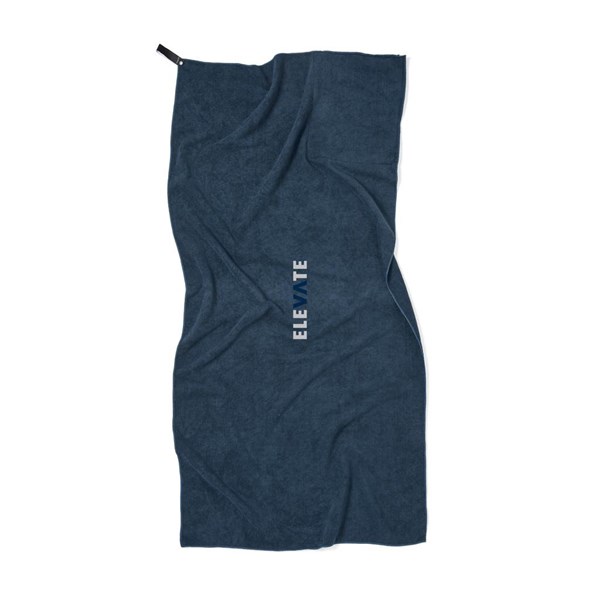 Obrázky: Modrý športový uterák VINGA z GRS RPET 140x70cm, Obrázok 4
