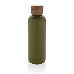Obrázky: Zelená termofľaša Wood 0,5 l,recykl.nerez oceľ