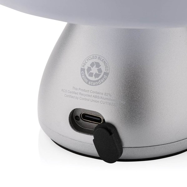 Obrázky: Strieborná USB stolová lampa Luming, recykl. Plast, Obrázok 3