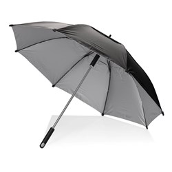 Obrázky: Čierny vetruodolný dáždnik Hurricane z RPET AWARE™
