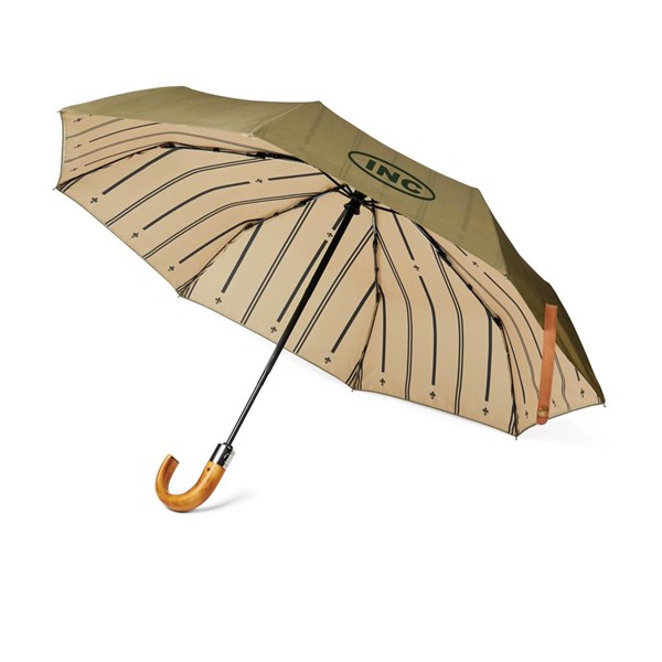 Obrázky: Khaki dvojvrstvový dáždnik VINGA Bosler z RPET, Obrázok 6