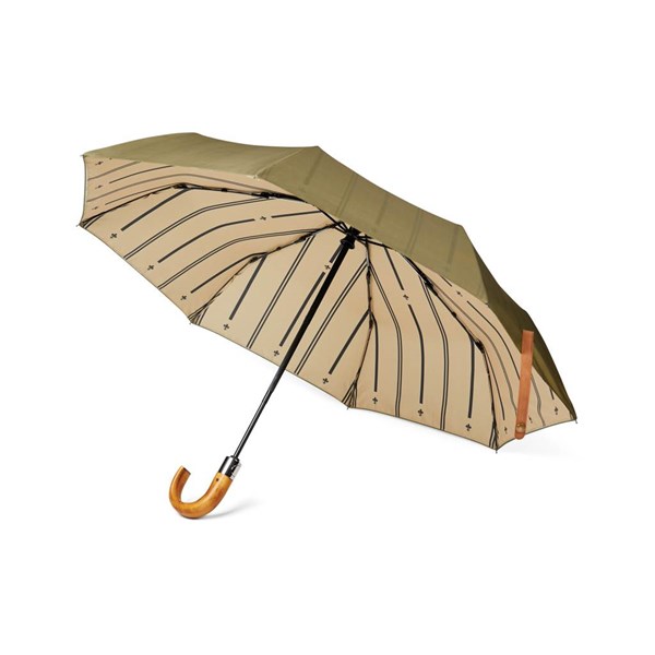 Obrázky: Khaki dvojvrstvový dáždnik VINGA Bosler z RPET, Obrázok 8