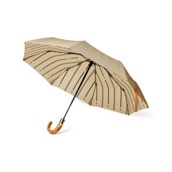 Obrázky: Béžový dvojvrstvový dáždnik VINGA Bosler z RPET, Obrázok 8