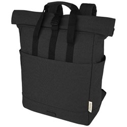 Obrázky: Čierny ruksak na notebook z recyk.plátna GRS, 15 l