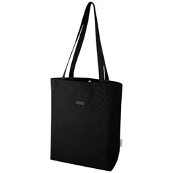 Obrázky: Čierna všestranná nákupná taška z recykl. plátna
