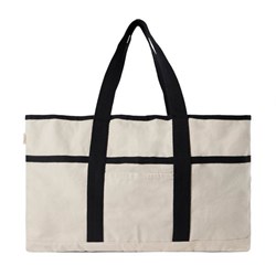 Obrázky: Bielo/čierna plážová taška VINGA, recykl. canvas