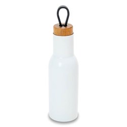 Zobrazit detaily pro Biela termoska 400 ml z nerez ocele,drevený uzáver Obrázky: Biela termoska 400 ml z nerez ocele,drevený uzáver