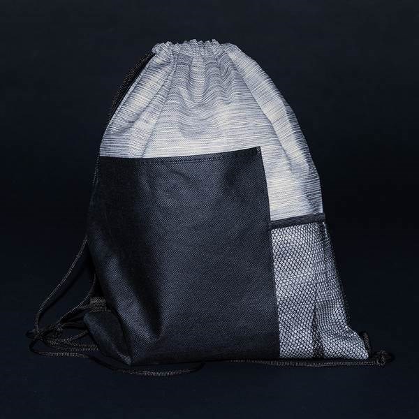 Obrázky: Šedý žíhaný sťahovací ruksak, Obrázok 3