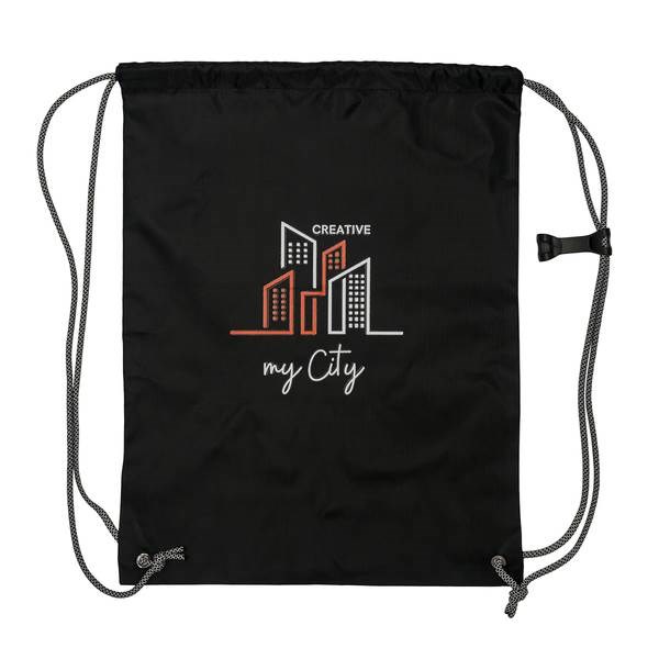 Obrázky: Čierny sťahovací ruksak so splietanými šnúrkami, Obrázok 4