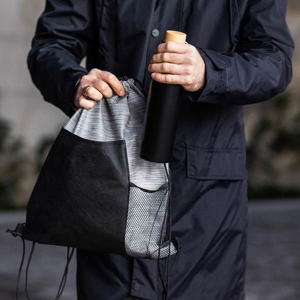 Obrázky: Čierny sťahovací ruksak so splietanými šnúrkami, Obrázok 6