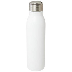 Obrázky: Biela 700ml RSC nerez fľaša s kovovým pútkom