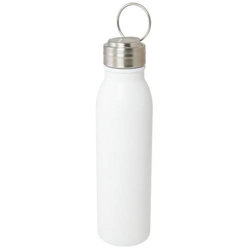 Obrázky: Biela 700ml RSC nerez fľaša s kovovým pútkom, Obrázok 3