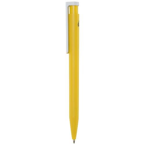 Obrázky: Žlté guličkové pero, biely klip, rec. plast, MN, Obrázok 3