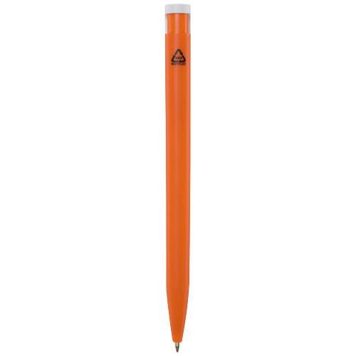 Obrázky: Oranžové guličkové pero, biely klip,rec. plast, MN, Obrázok 2