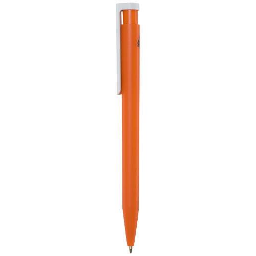 Obrázky: Oranžové guličkové pero, biely klip,rec. plast, MN, Obrázok 3