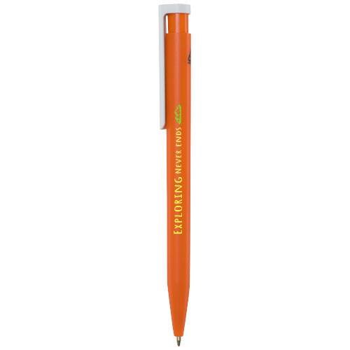 Obrázky: Oranžové guličkové pero, biely klip,rec. plast, MN, Obrázok 4