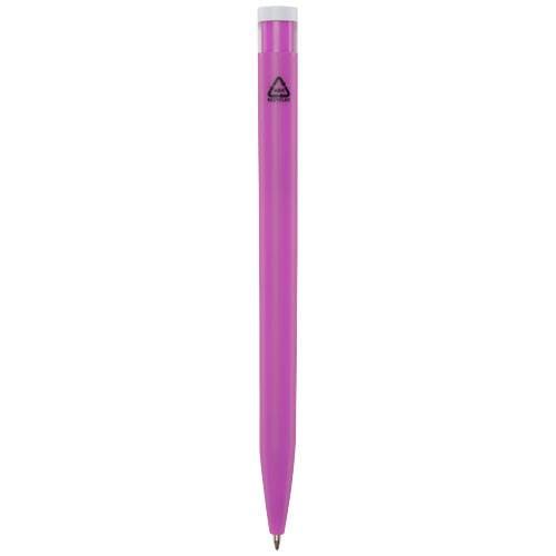 Obrázky: Ružové guličkové pero, biely klip, rec. plast, MN, Obrázok 2
