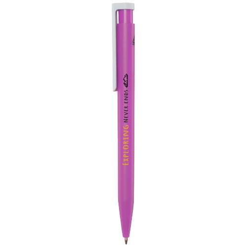 Obrázky: Ružové guličkové pero, biely klip, rec. plast, MN, Obrázok 4