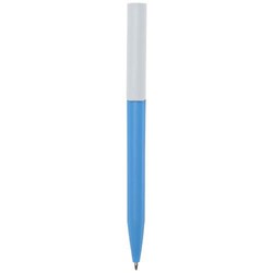 Obrázky: Sv.modré guličkové pero, biely klip, rec. plast,MN