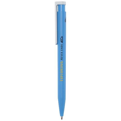 Obrázky: Sv.modré guličkové pero, biely klip, rec. plast,MN, Obrázok 4