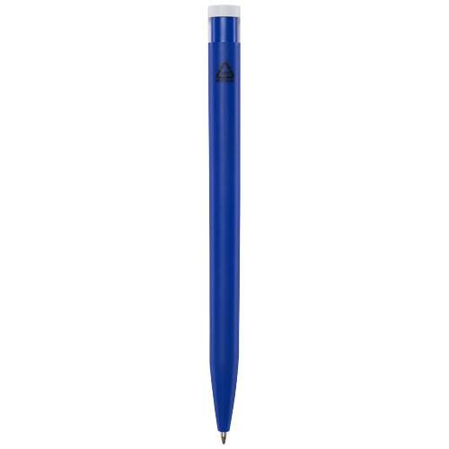 Obrázky: Str. modré guličkové pero,biely klip,rec. plast,MN, Obrázok 2