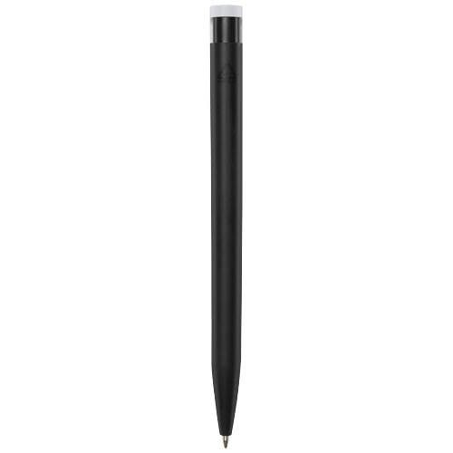 Obrázky: Čierne  guličkové pero, biely klip, rec. plast, MN, Obrázok 2
