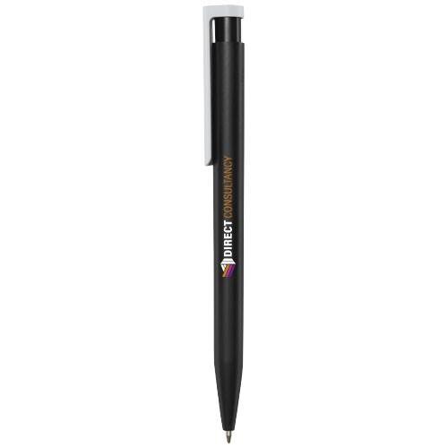 Obrázky: Čierne  guličkové pero, biely klip, rec. plast, MN, Obrázok 4
