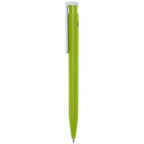 Obrázky: Limetkové guličkové pero,biely klip,rec. plast, ČN, Obrázok 3