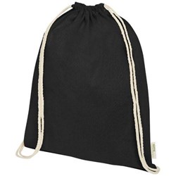 Obrázky: Čierny 100 g/m² ruksak z org. bavlny, cert.GOTS