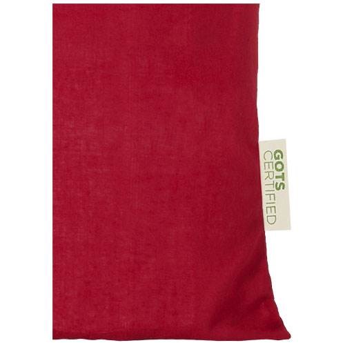 Obrázky: Červená 100g Nákupná taška z bavlny, certif. GOTS, Obrázok 3