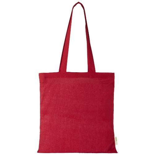 Obrázky: Červená 100g Nákupná taška z bavlny, certif. GOTS, Obrázok 4