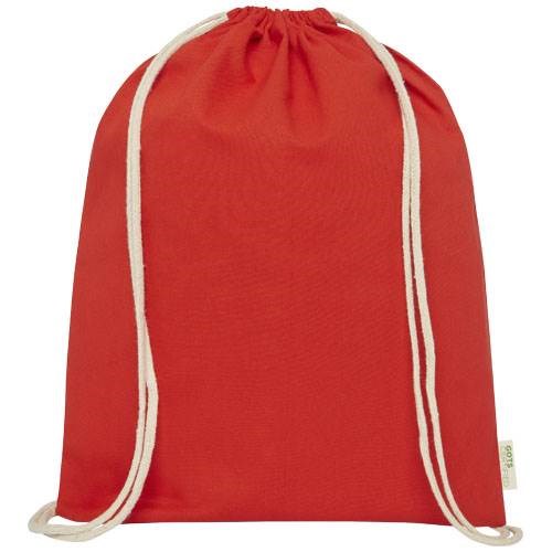 Obrázky: Šnúrkový ruksak 140g-cert.GOTS bavlna, červená, Obrázok 4
