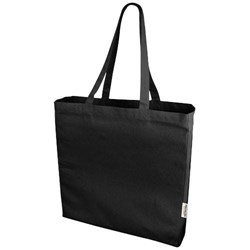 Obrázky: Čierna recykl. nákupná taška 220g, dlhé uši