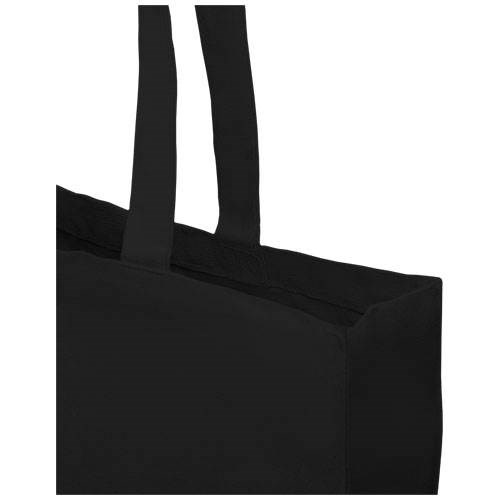 Obrázky: Čierna recykl. nákupná taška 220g, dlhé uši, Obrázok 2