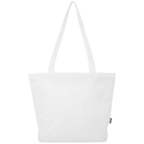 Obrázky: Biela vodoodpud. rec. nákupná taška so zipsom, Obrázok 4