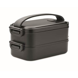 Zobrazit detaily pro Čierny dvojposchodový box na obed z recykl. PP Obrázky: Čierny dvojposchodový box na obed z recykl. PP