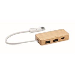 Zobrazit detaily pro Trojportový  bambusový USB rozbočovač Obrázky: Trojportový  bambusový USB rozbočovač