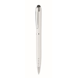 Obrázky: Biele otočné guličkové pero so stylusom, MN