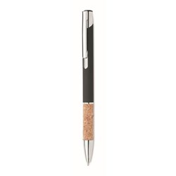 Obrázky: Hliníkové pero s korkovým úchopom, čierna, MN