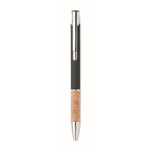 Obrázky: Hliníkové pero s korkovým úchopom, čierna, MN, Obrázok 4