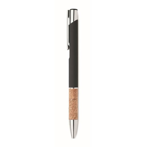 Obrázky: Hliníkové pero s korkovým úchopom, čierna, MN, Obrázok 5
